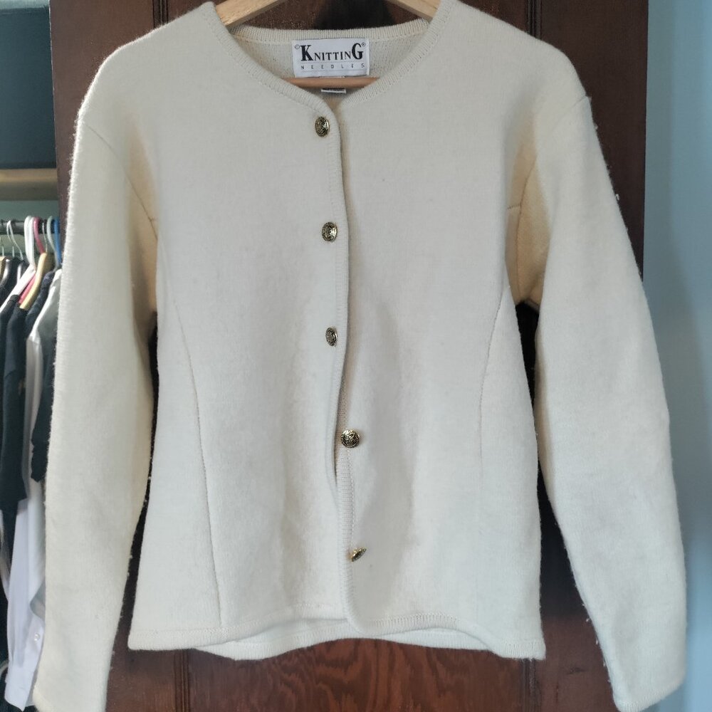 100% Wool Ivory Cardigan